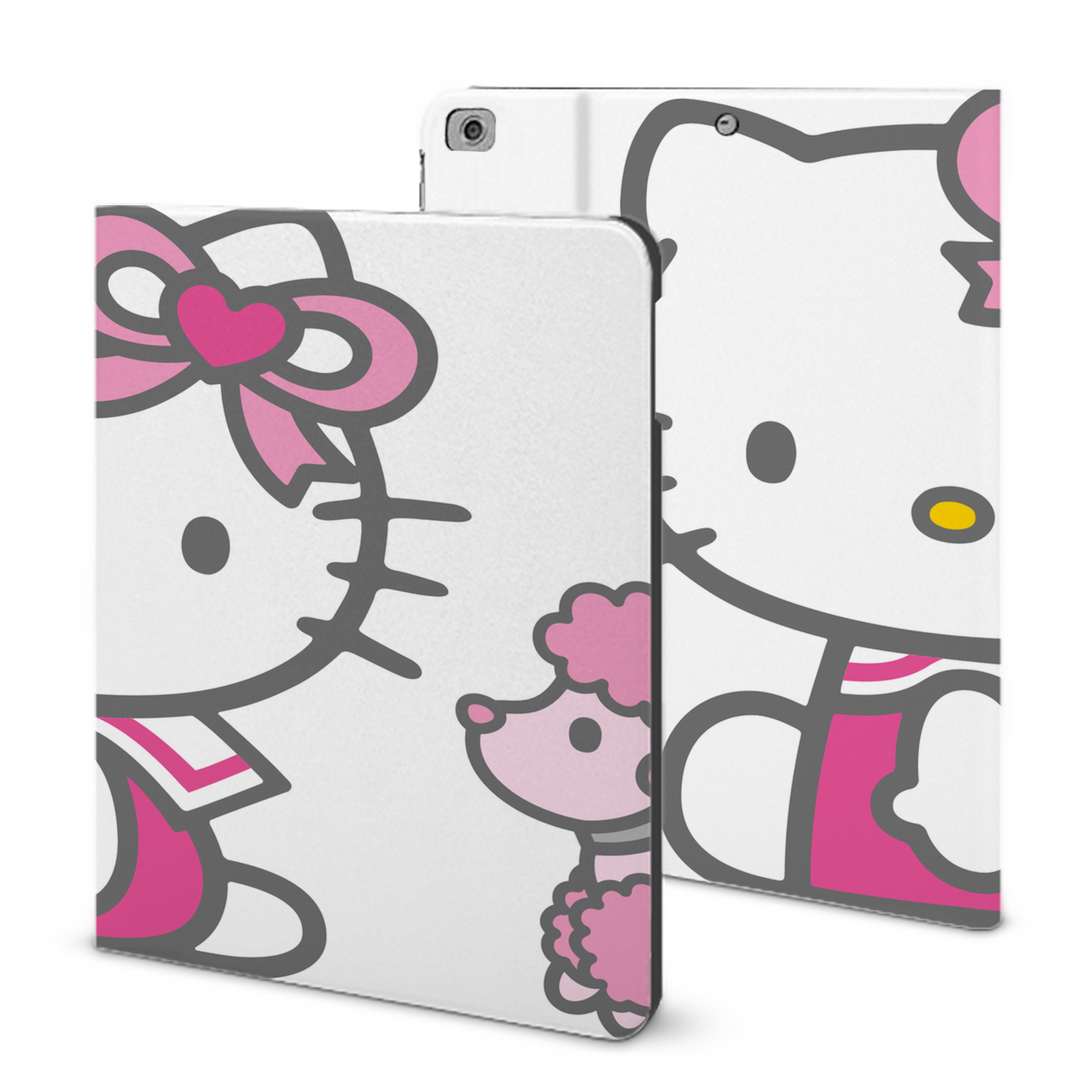 （画像用） Hello Kitty ハローキティ IPad ケース ブック型 PUレザー TPU 耐衝撃 軽量 薄型 ペン収納なし 全面保護 IPad 各モデル対応